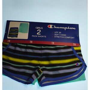 Champion Girls 2 Pack Shorts 7/8 UPF 30 Athletic Stretch Soft NWT